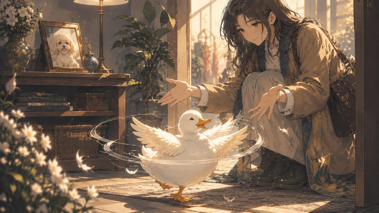 小鴨子也喜歡轉圈圈