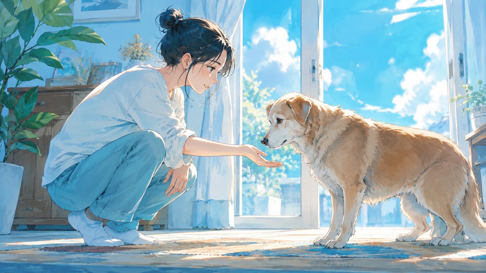 老犬認不出家人時的溫柔互動方法